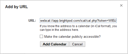 Google Calendar n iCalendar URL